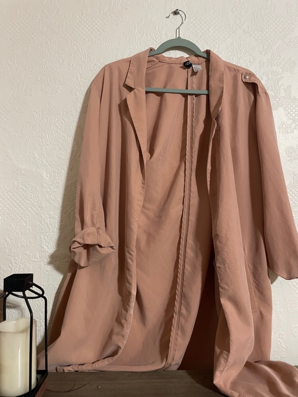 Divided Dusty Rose Open-Front Duster
